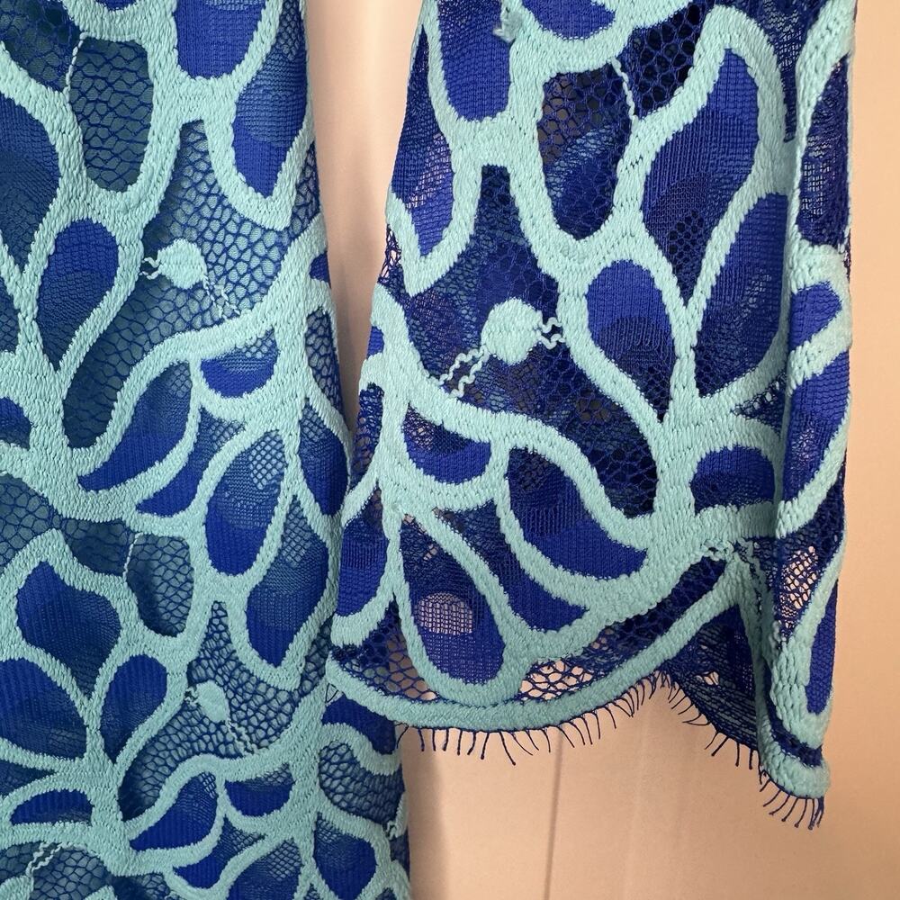 Lilly Pulitzer Devina Floral Lace Mini Shift Dress Brewster Blue Womens Size 0 - Picture 4 of 10